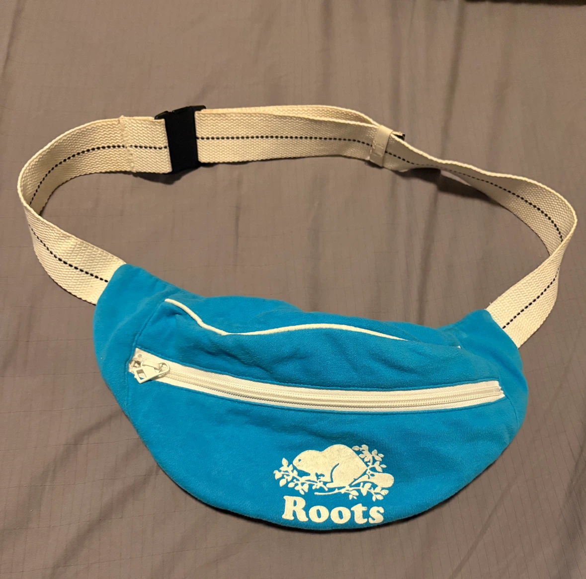 Roots Blue Cotton Poly Fanny Pack Waist Bag Pouch