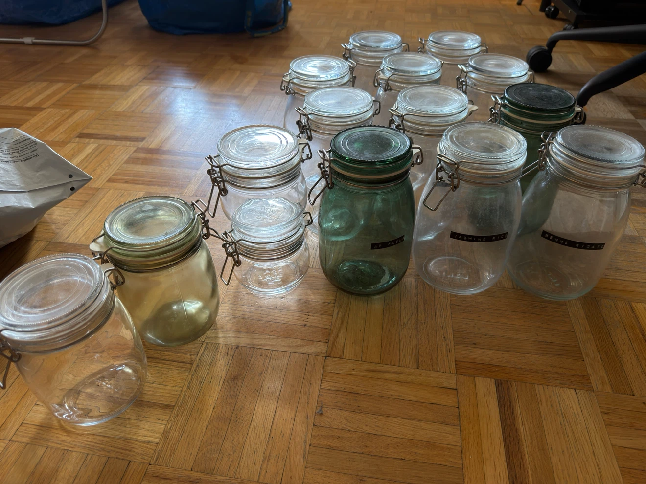 Set of 16 Glass IKEA Korken Jars with lids