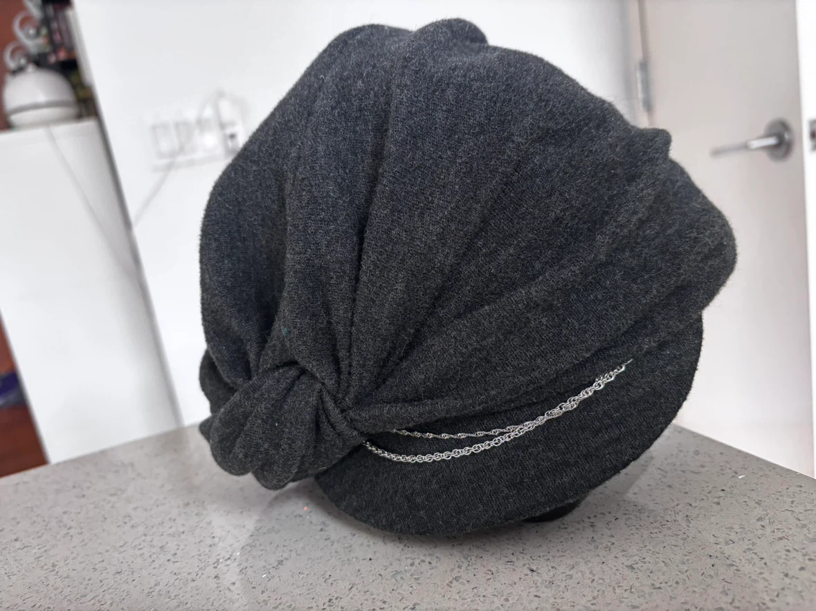 Eugeni Kim Charcoal Gray Slouchy Beanie with Chain Accent - photo 3