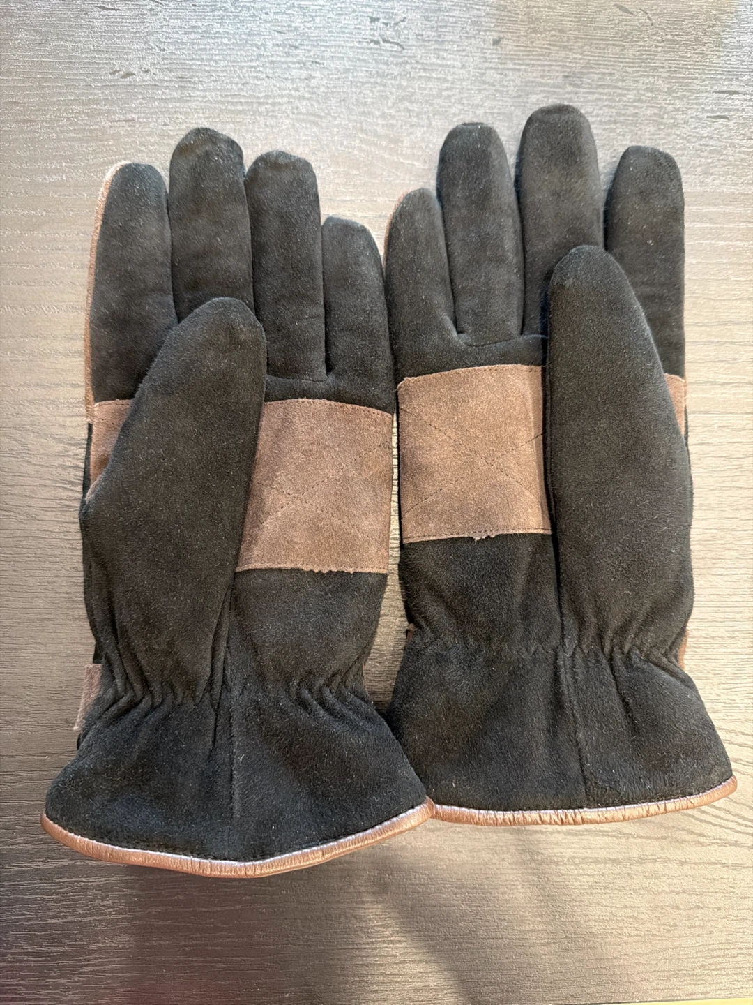 Shearling gloves brown black unisex - photo 3
