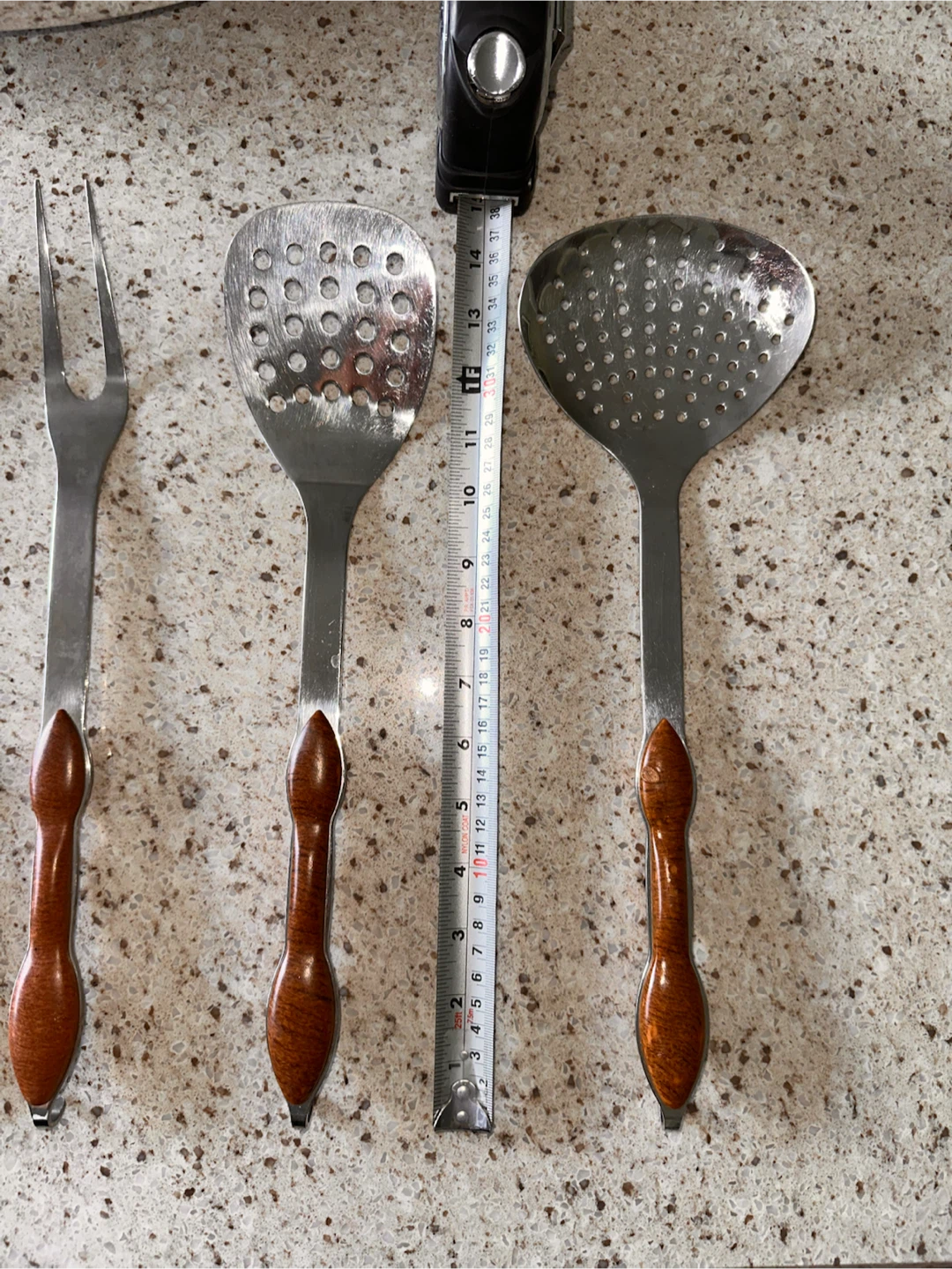 Kitchen Utensil Set with Plastic (Wood Look) Handles - photo 2