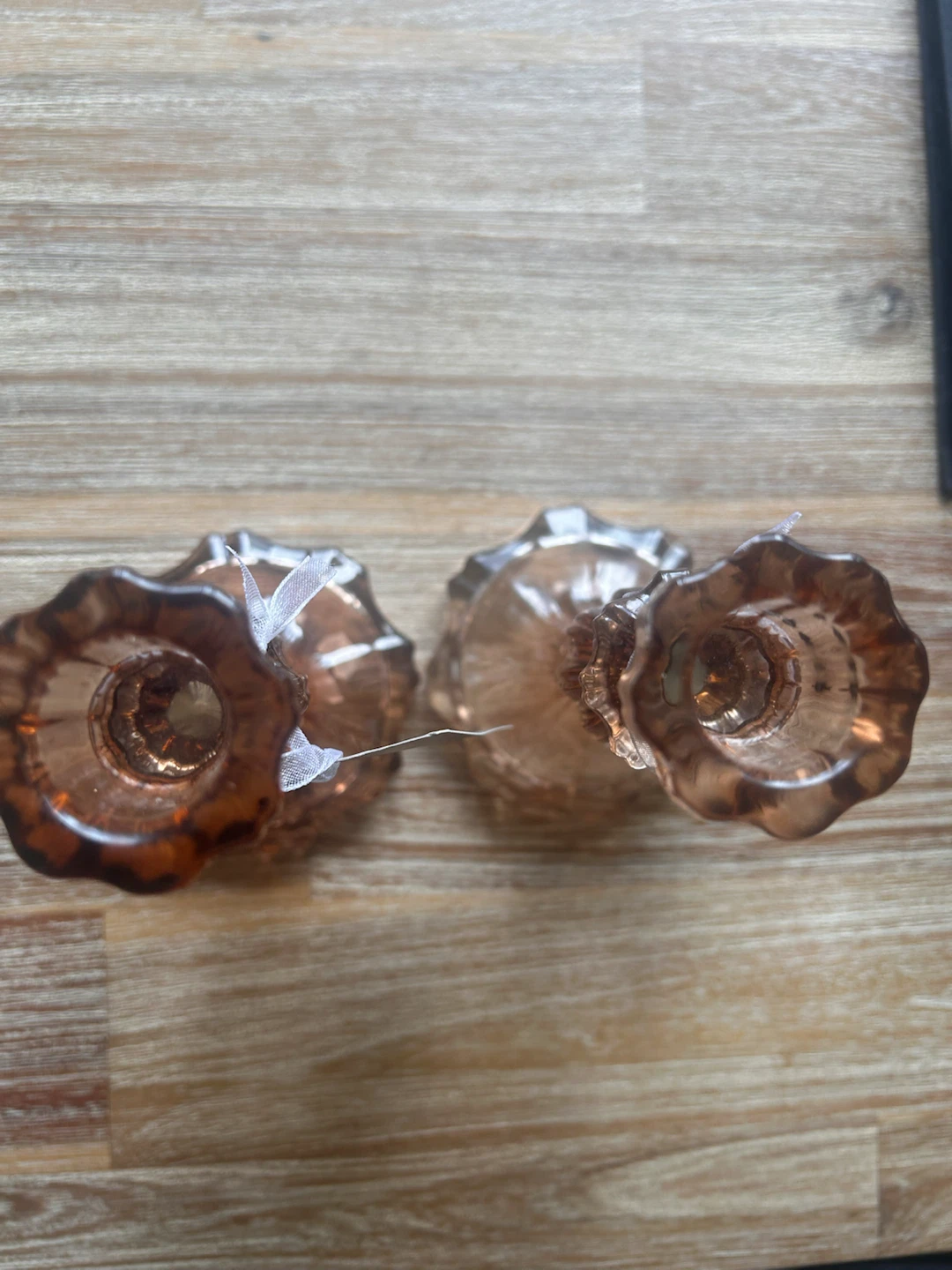 Ana / Jakobs Glass Candlestick Holder - Amber - photo 2