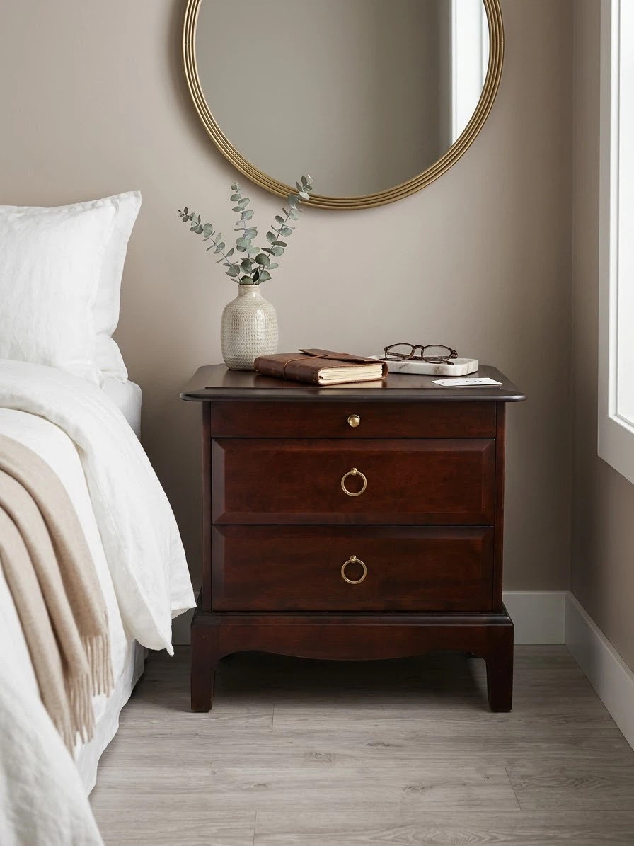 Dark Wood Nightstand