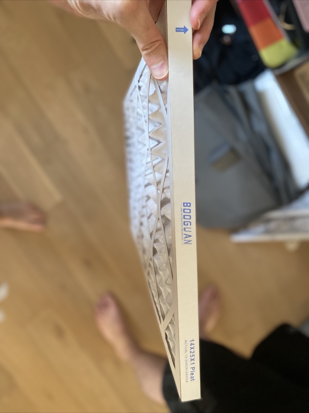 4 pieces BOOGUAN 14x25x1 Pleated Furnace Filter