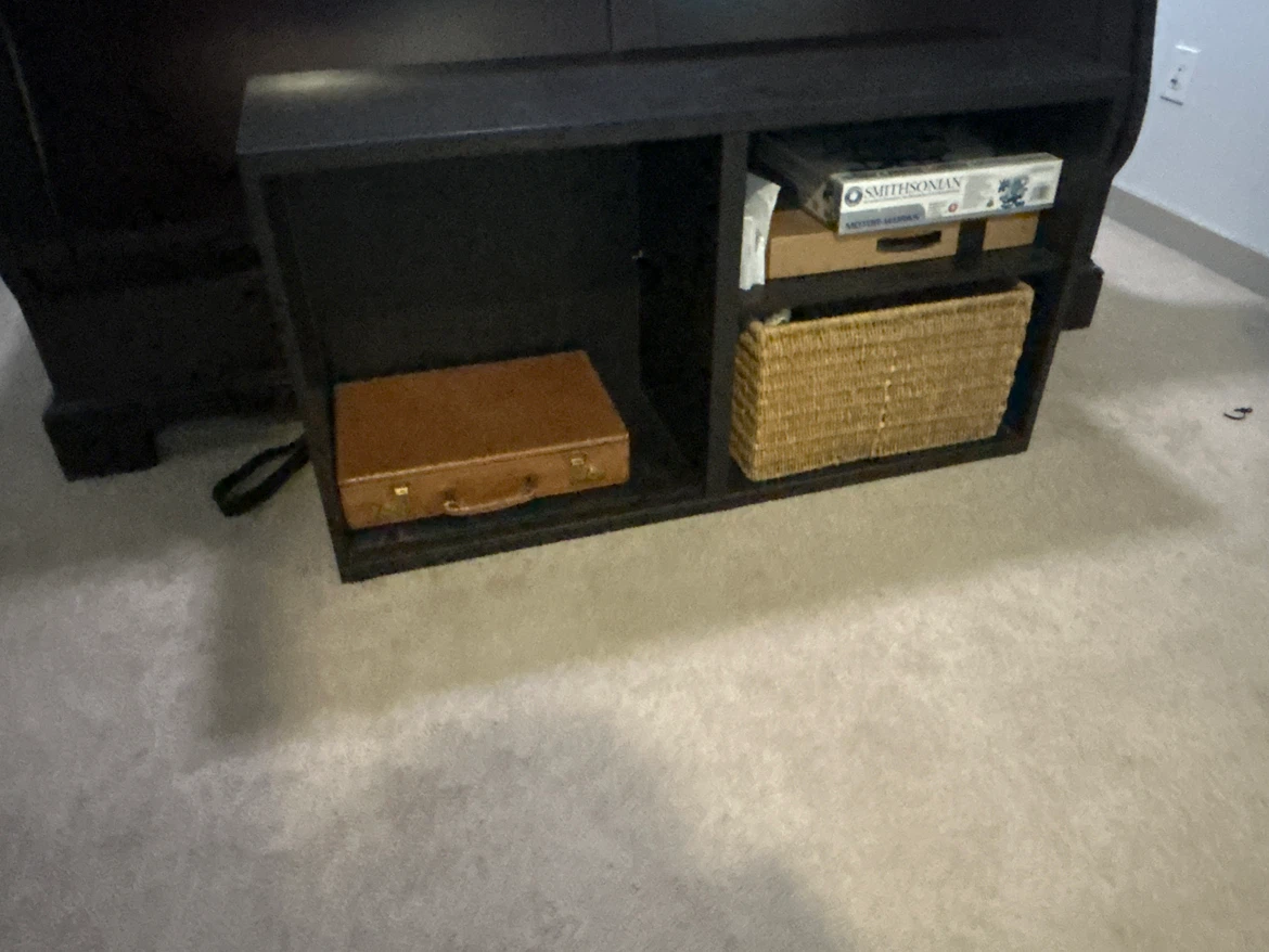 Black Storage Unit with Two Shelves