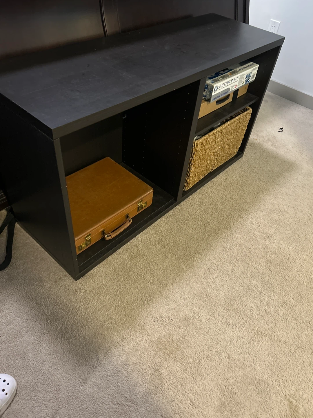 Black Storage Unit with Two Shelves - photo 2