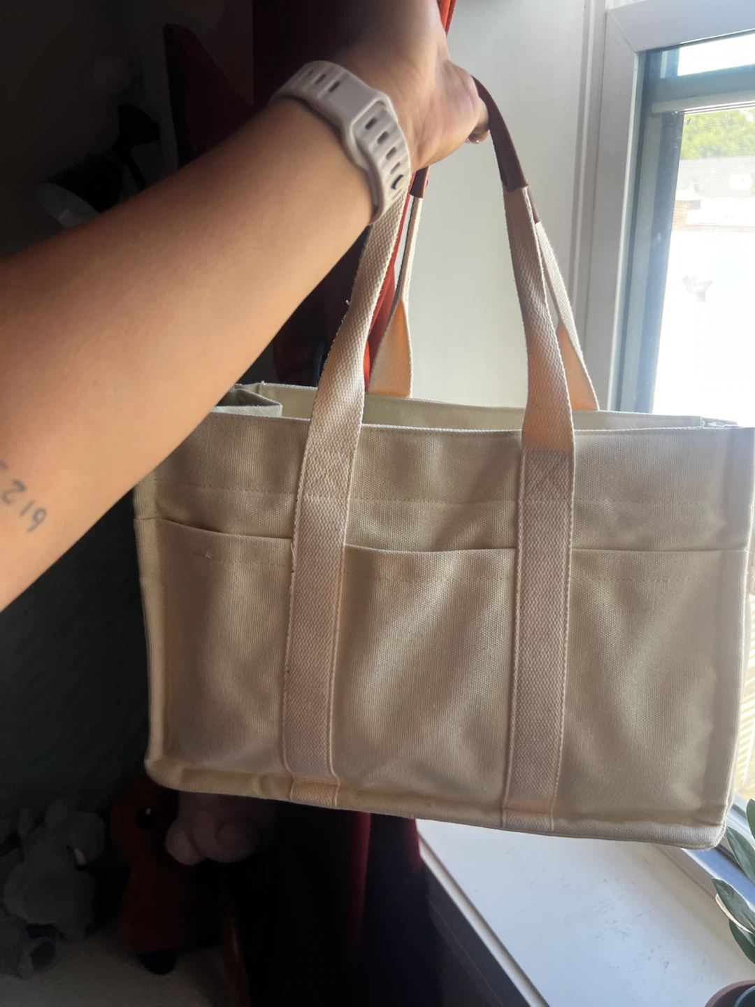 Beige Large Canvas Tote - photo 2