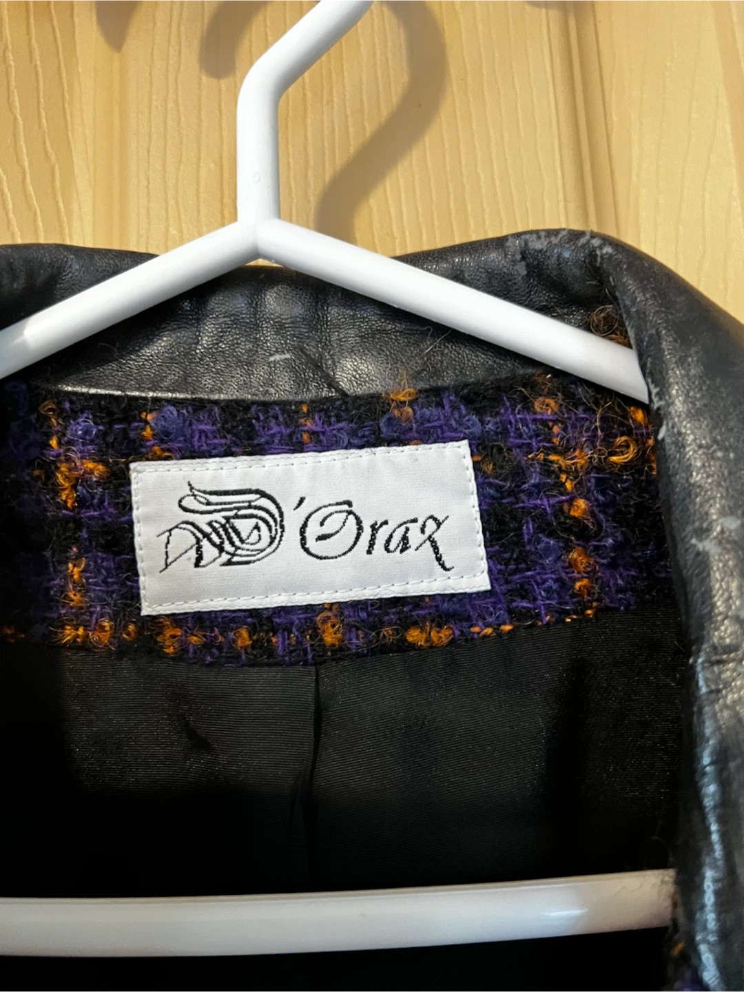 D'Orax Tweed Blazer with faux Leather Collar - photo 5