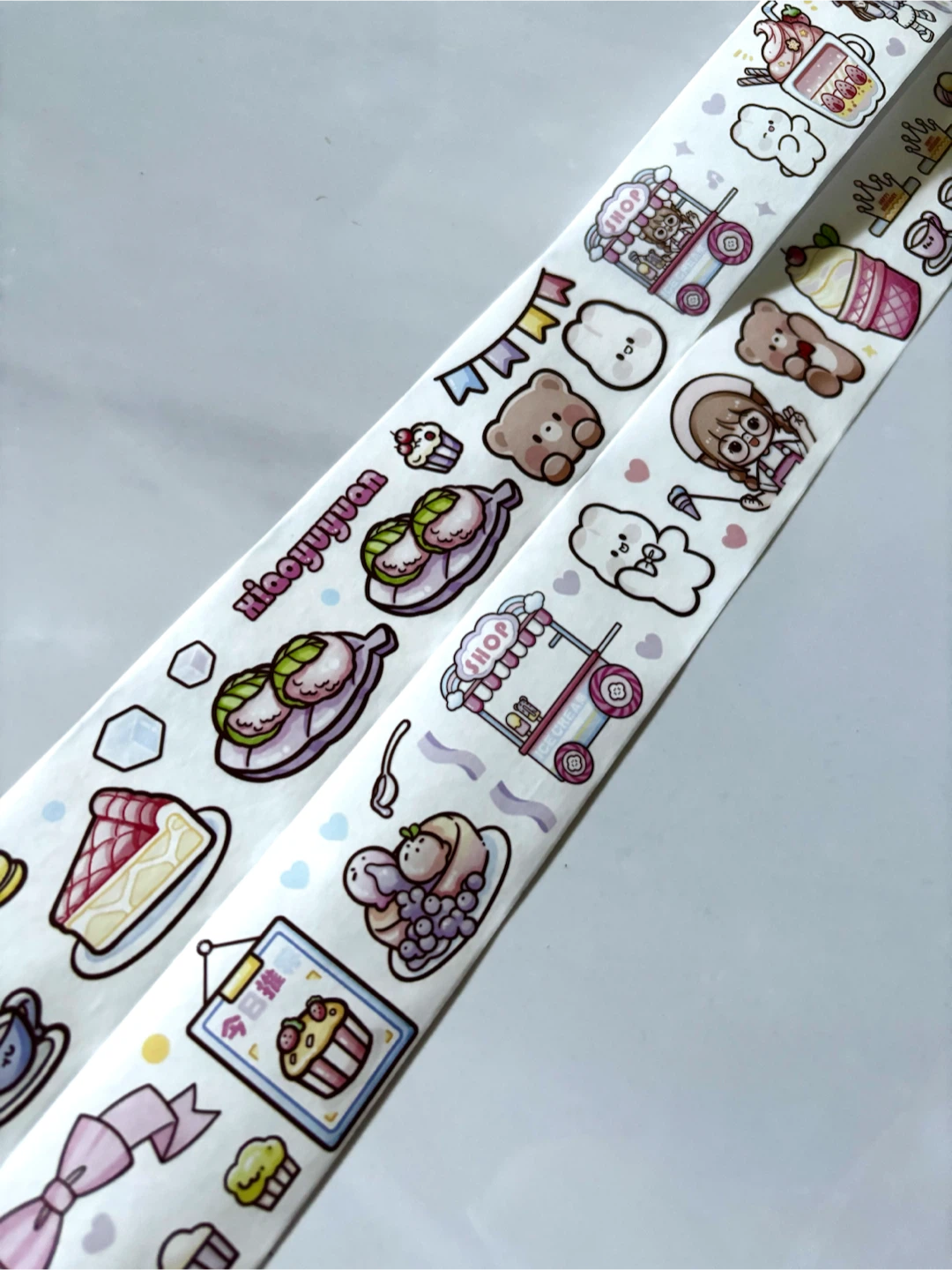 Kawaii Food and Bear Washi PET Tape