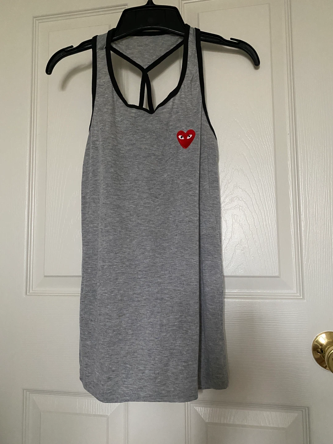 Grey Tank Top with Red Heart Logo