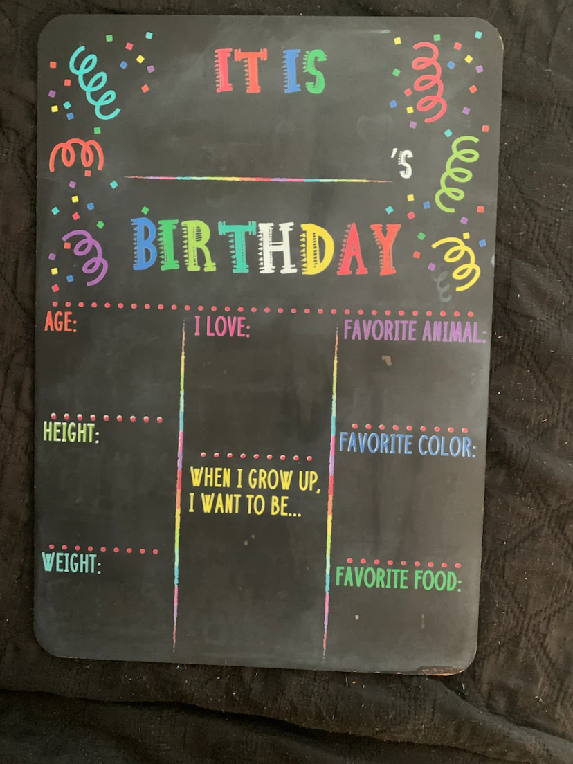 Birthday Chalkboard Sign