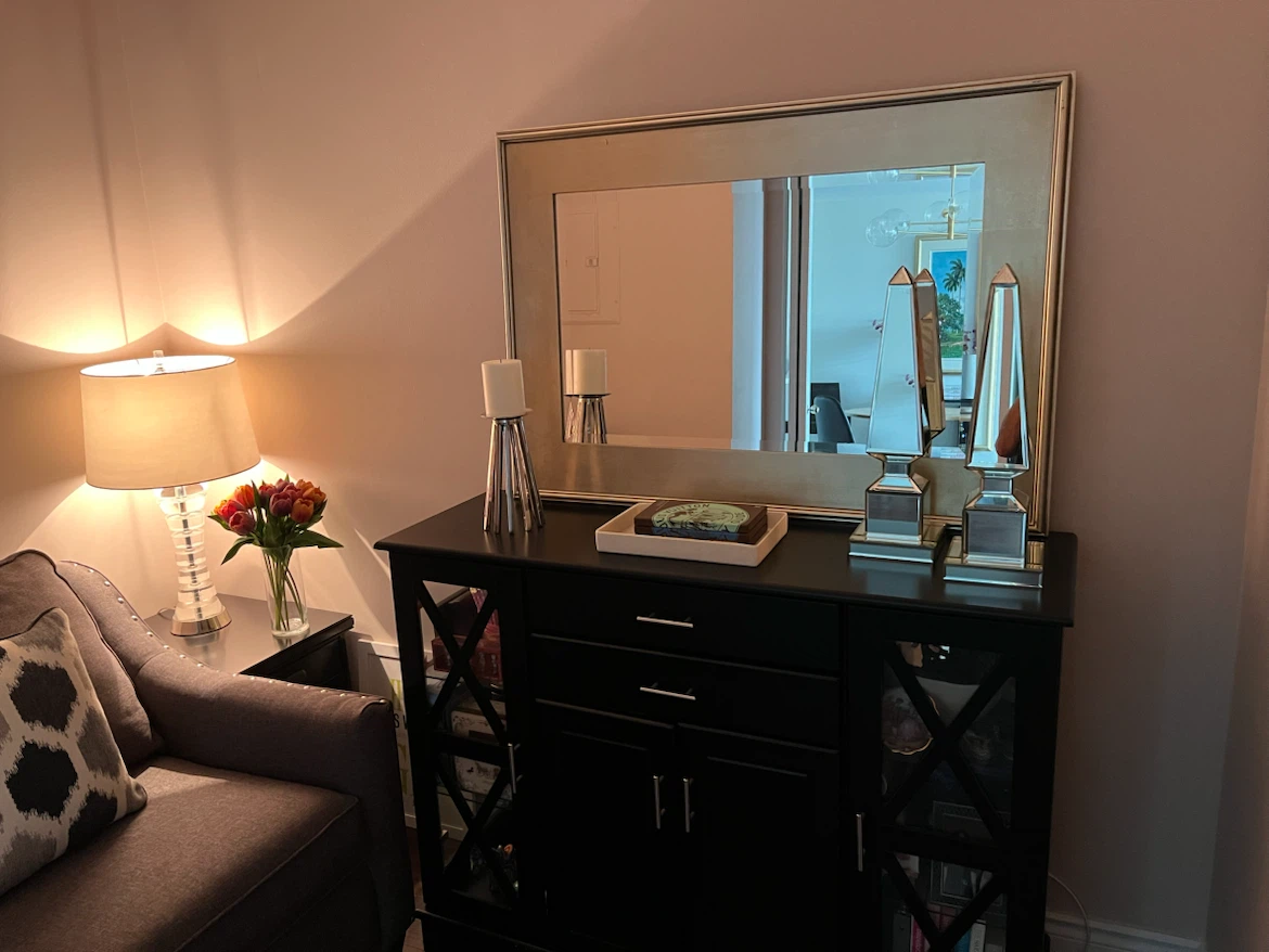 Lg Champagne Silver/gold beveled wall Mirror - photo 2