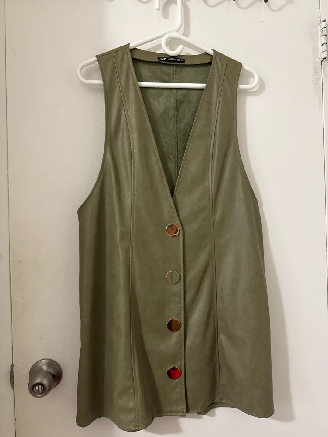 ZARA Sleeveless Faux Leather Vest Dress - Size M