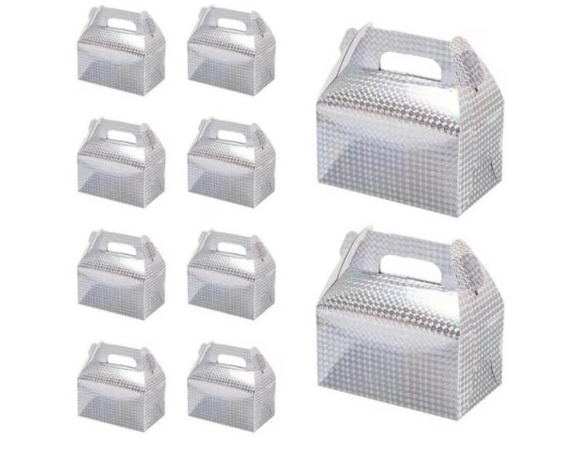 uxcell 10 Pack Iridescent Party Gable Treat Boxes