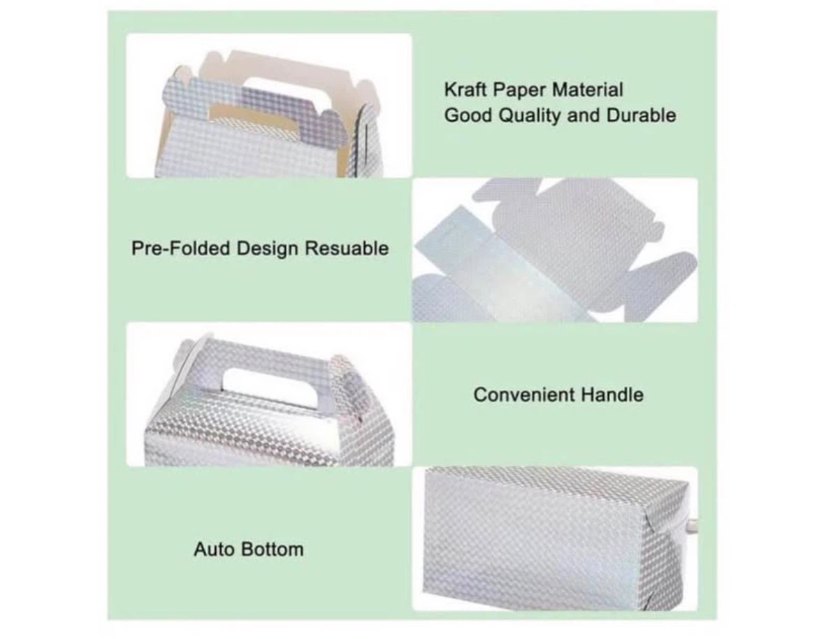 uxcell 10 Pack Iridescent Party Gable Treat Boxes - photo 3