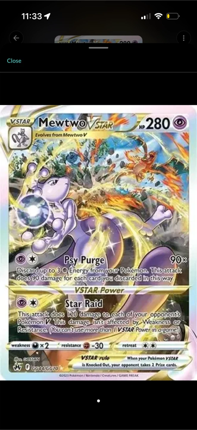 Mewtwo VSTAR Pokémon Card