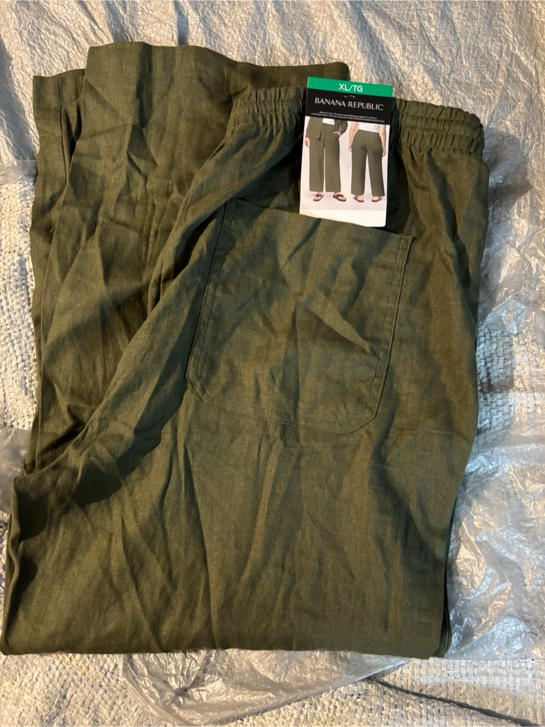 Banana Republic Women's XL/TG Green Linen Blend Pants