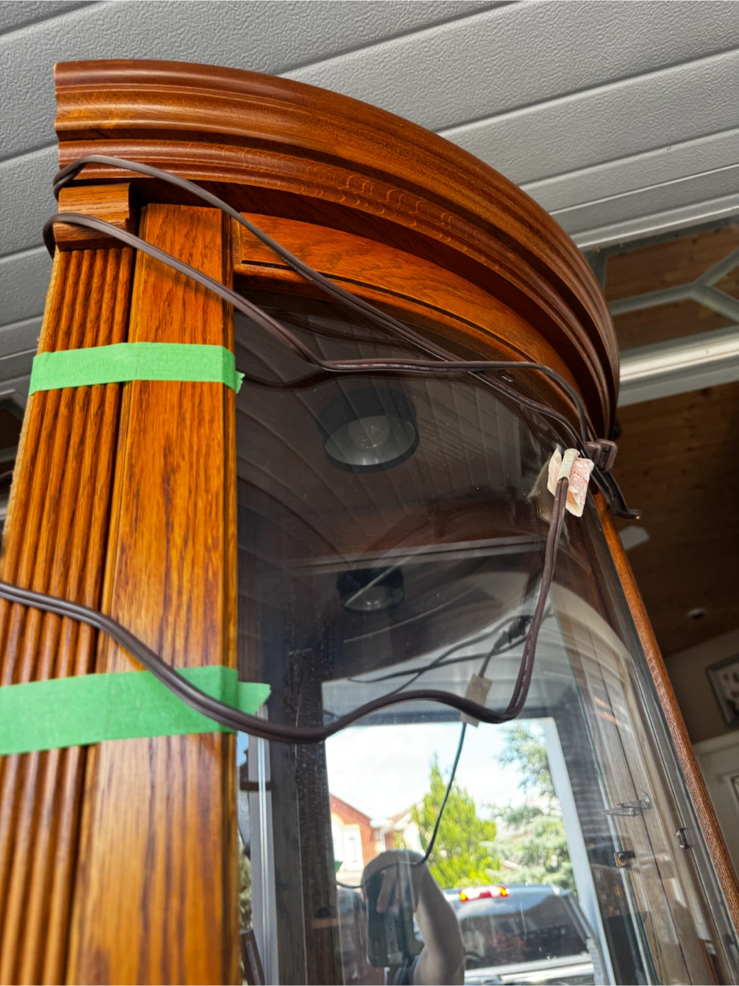 Wooden Corner Curio Cabinet with Glass Doors - photo 3