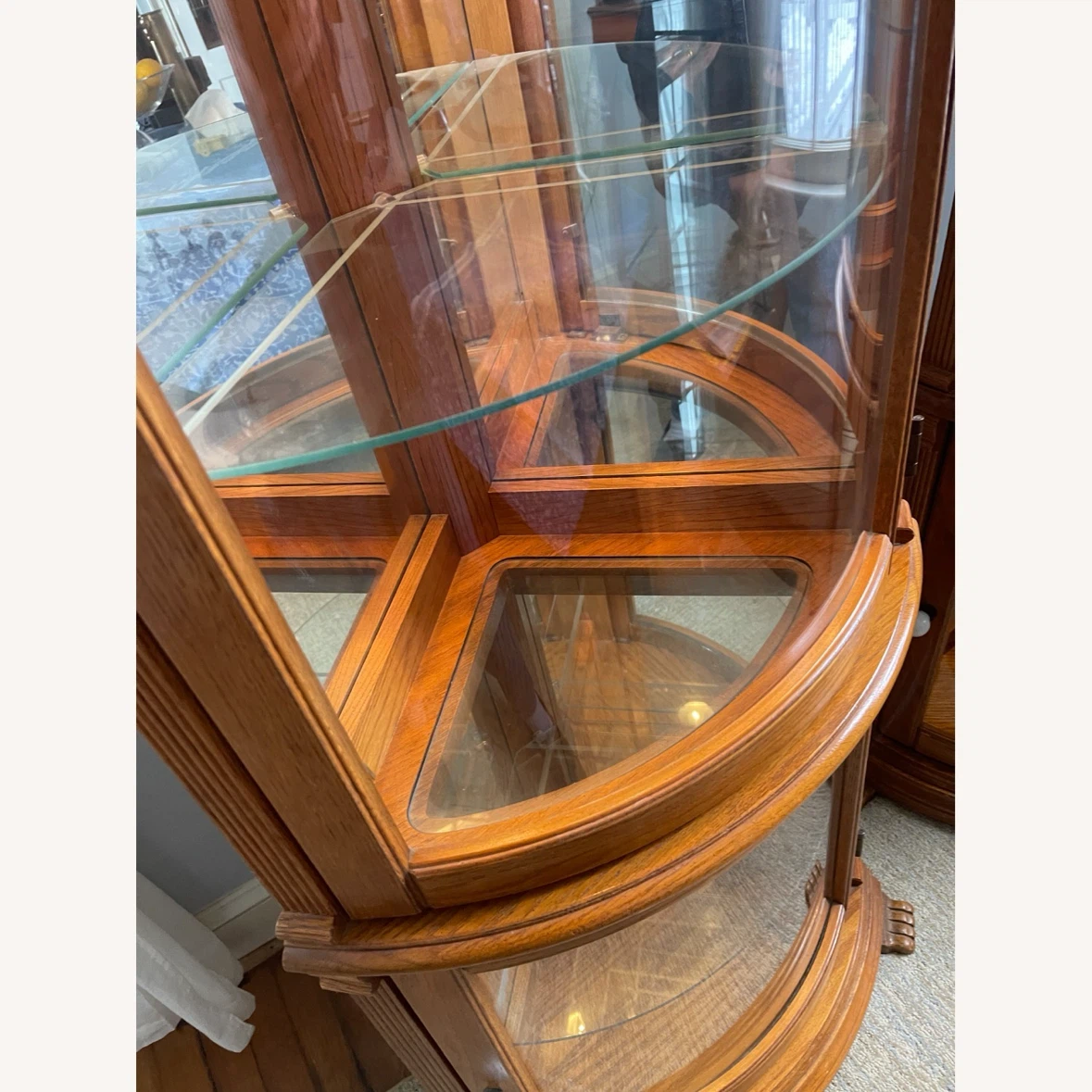 Wooden Corner Curio Cabinet with Glass Doors - photo 4