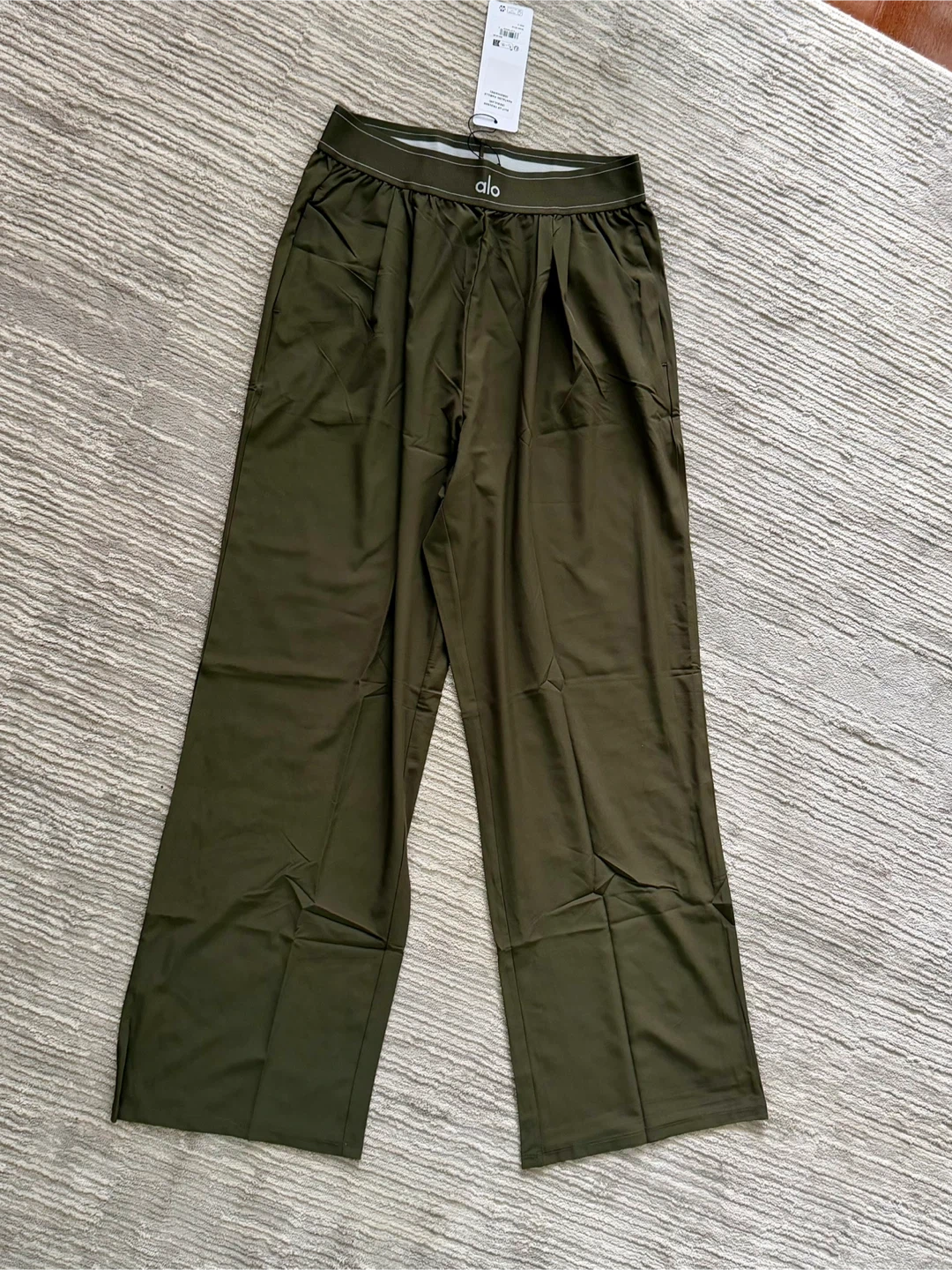 Alo Yoga Suit Up Trouser Pants Olive Green Size L - photo 3