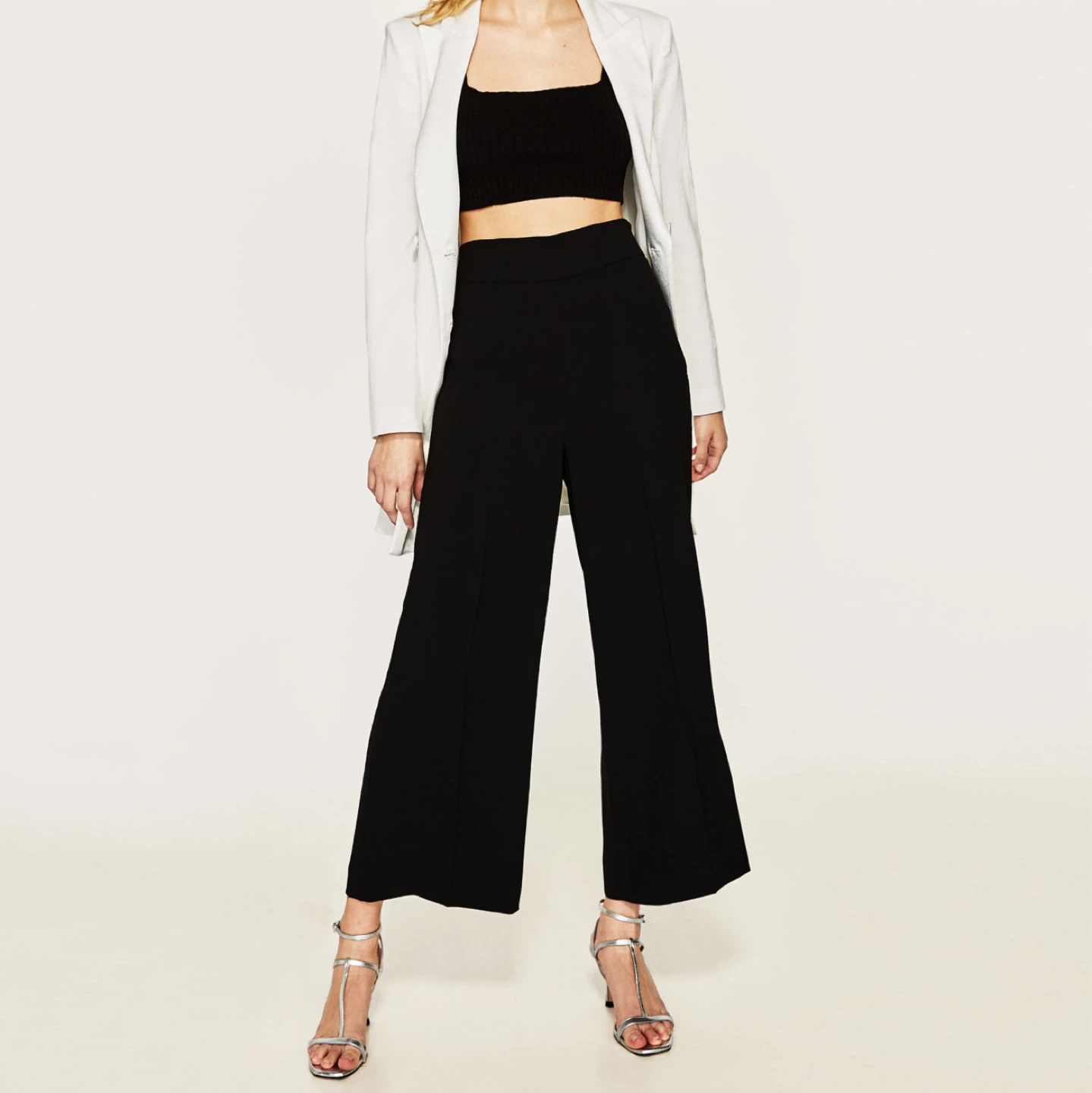 Zara high-waisted wide leg culottes M - photo 2