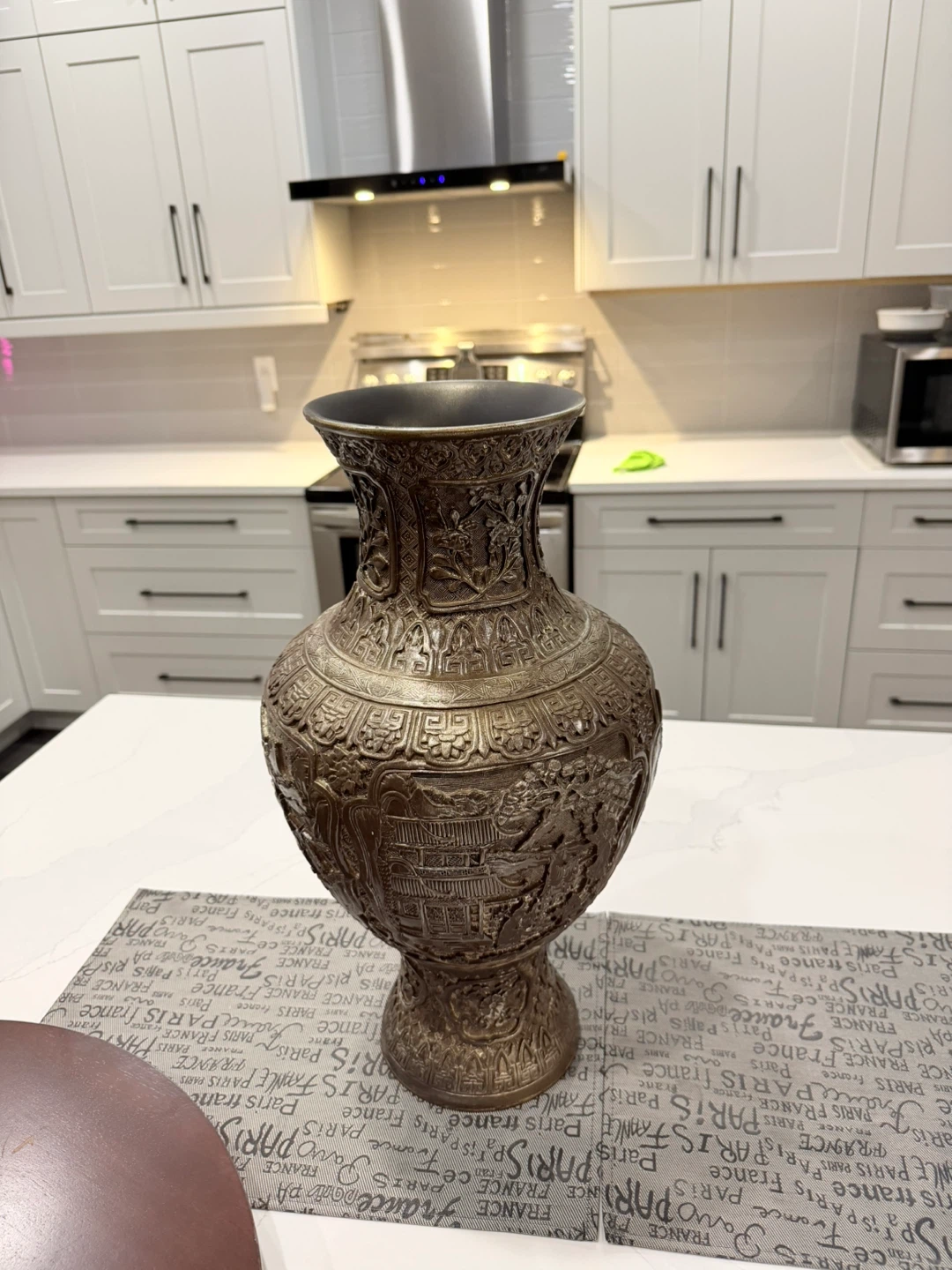 Large Ornate Bronze Vase - photo 5