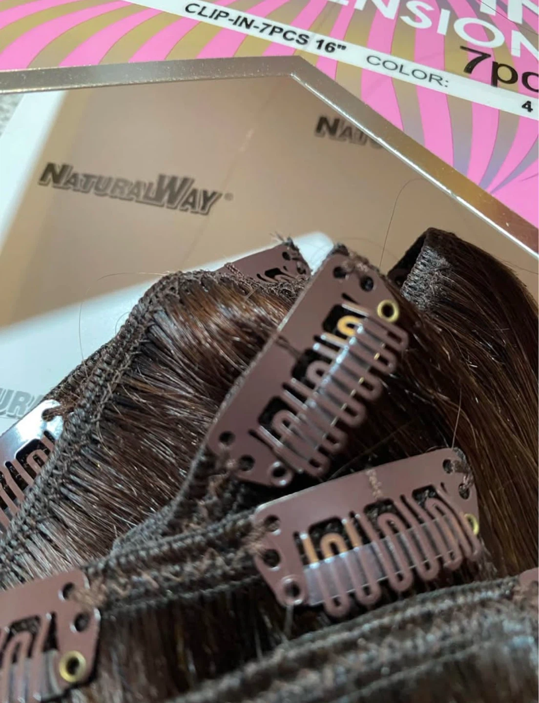 Paid $175 HUMAN HAIR CLIP- IN EXTENSIONS 7PCS 16″ - photo 3