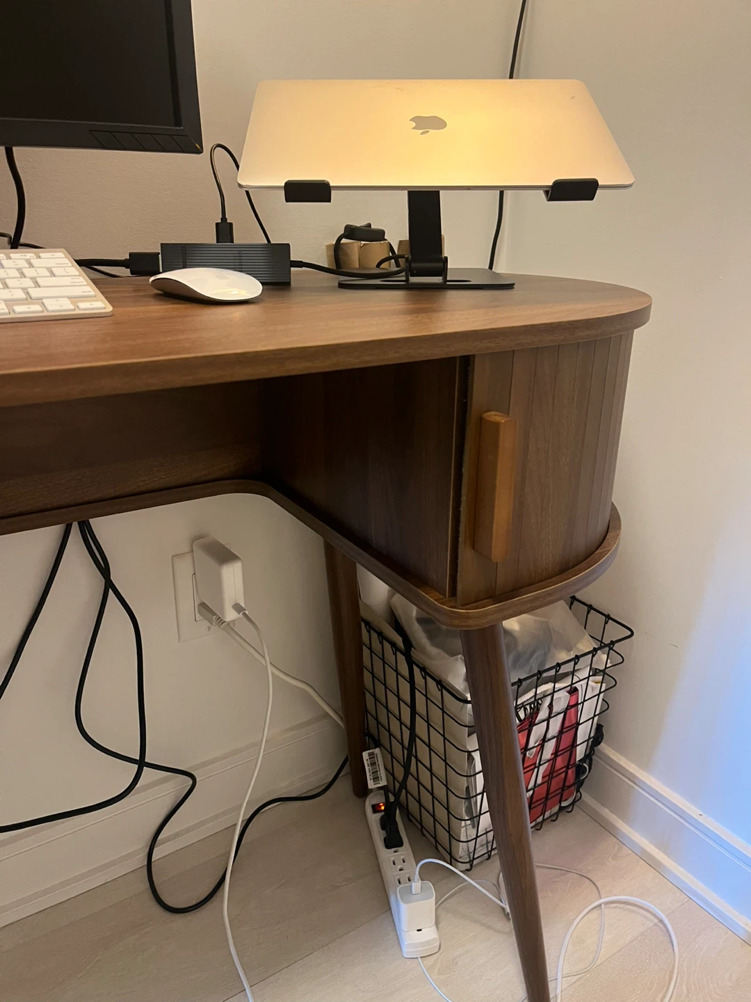 Mid-Century Modern Oval Office Desk with storage - photo 4