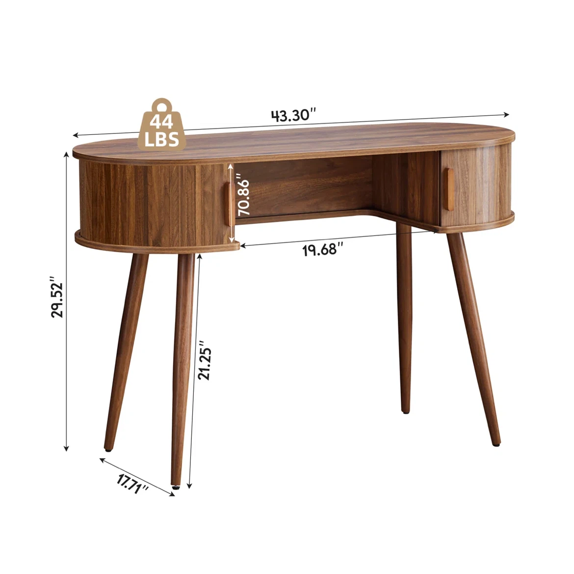 Mid-Century Modern Oval Office Desk with storage - photo 5