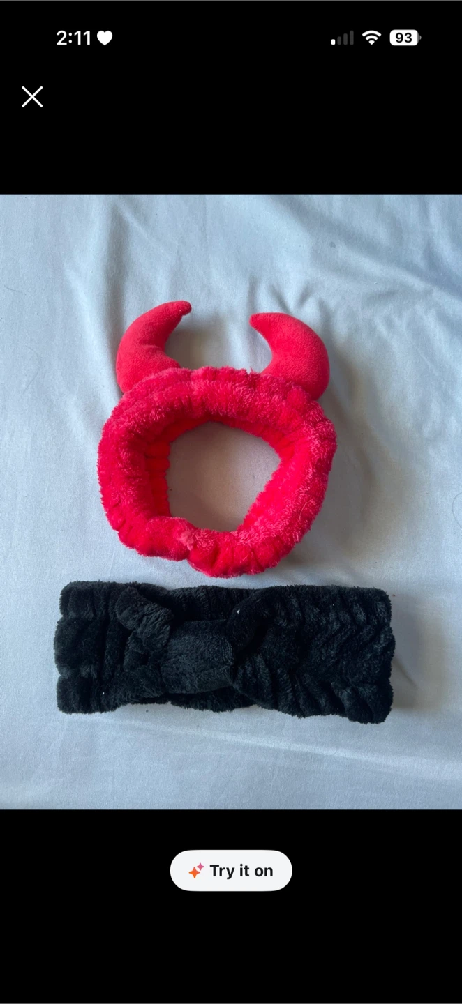 makeup washing face Headbands with Devil Horns and Knot Detail