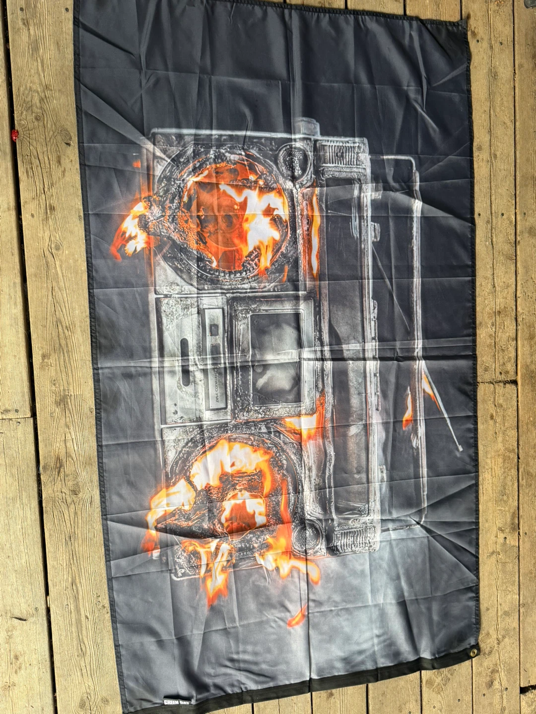 Green Day Revolution Radio Tour Fabric Flag Banner - photo 3