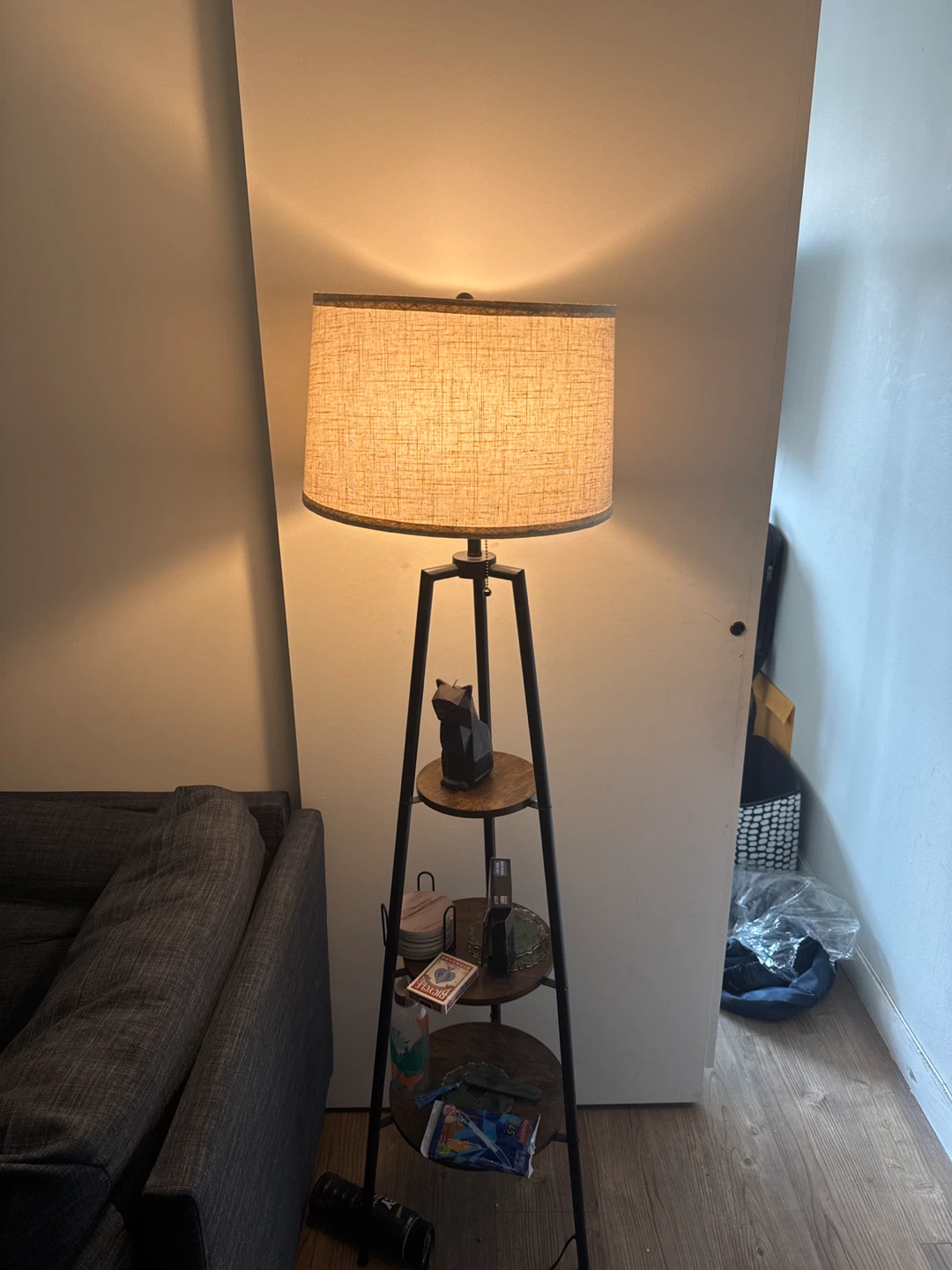 Floor Lamp with Shelves