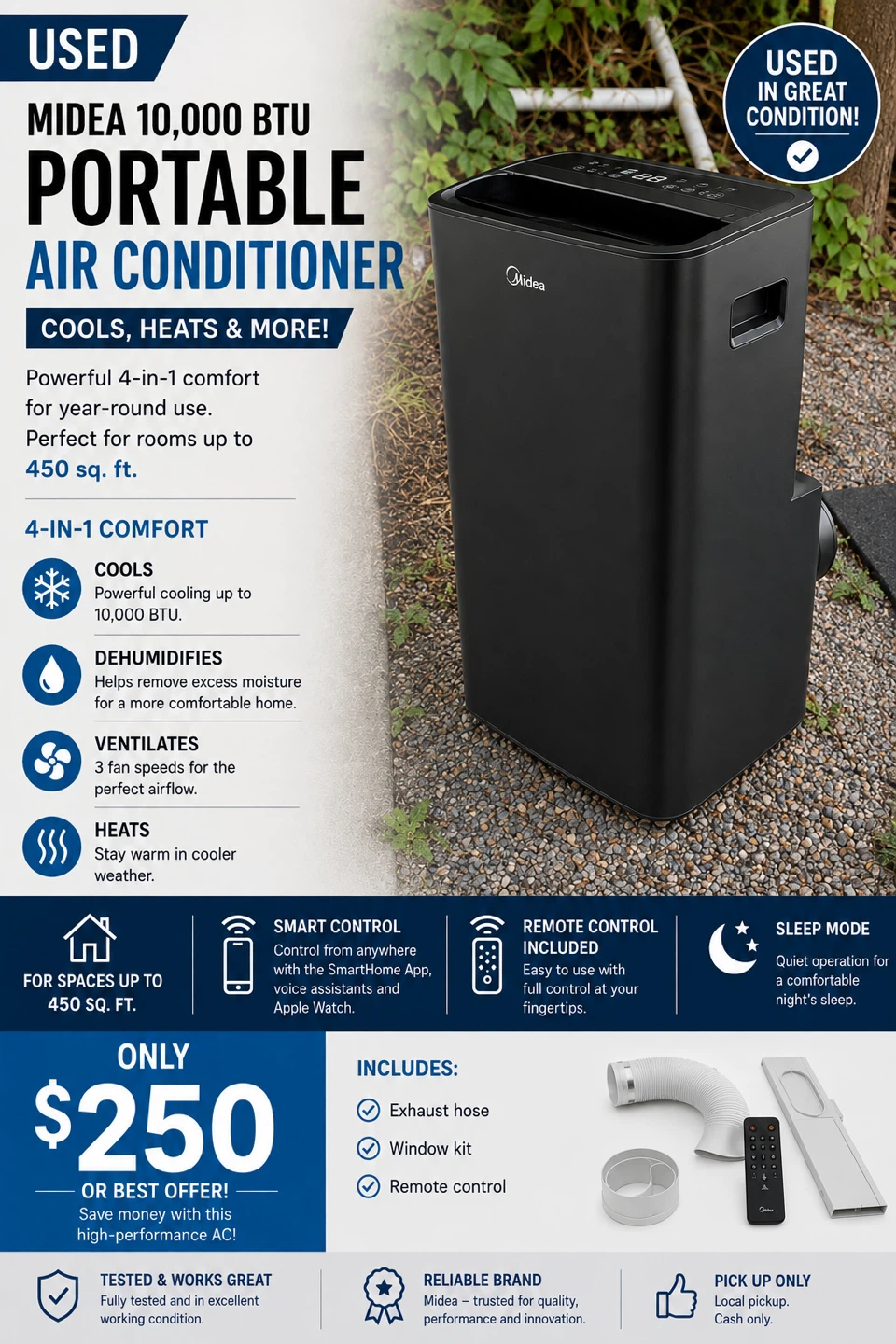 Midea 10,000 BTU Portable Air Conditioner