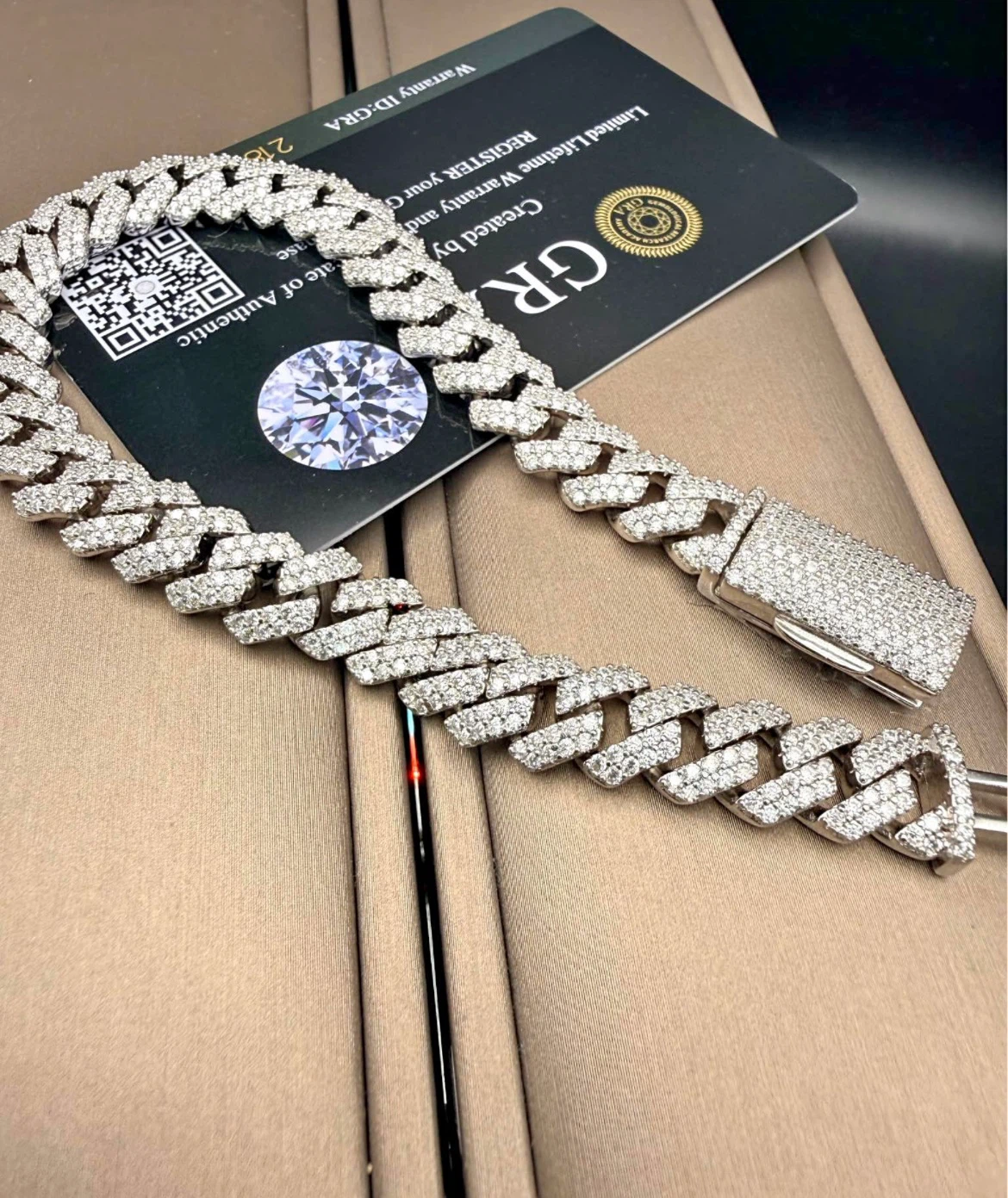 Moissanite GRA certified Cuban link bracelet