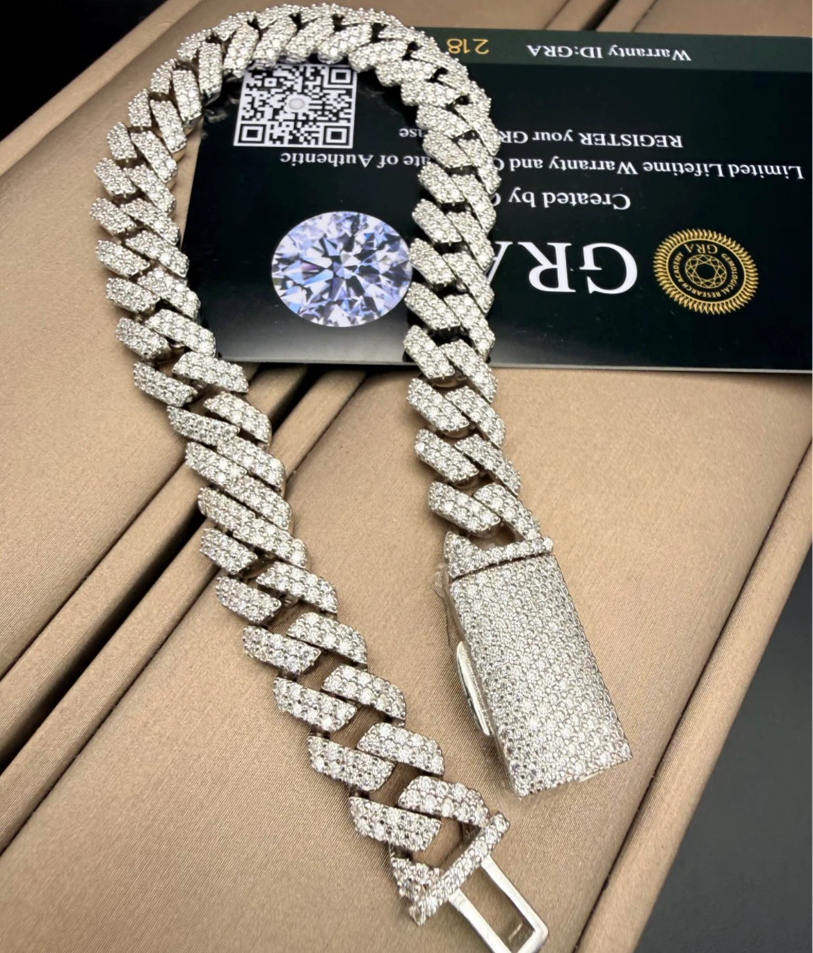 Moissanite GRA certified Cuban link bracelet - photo 2