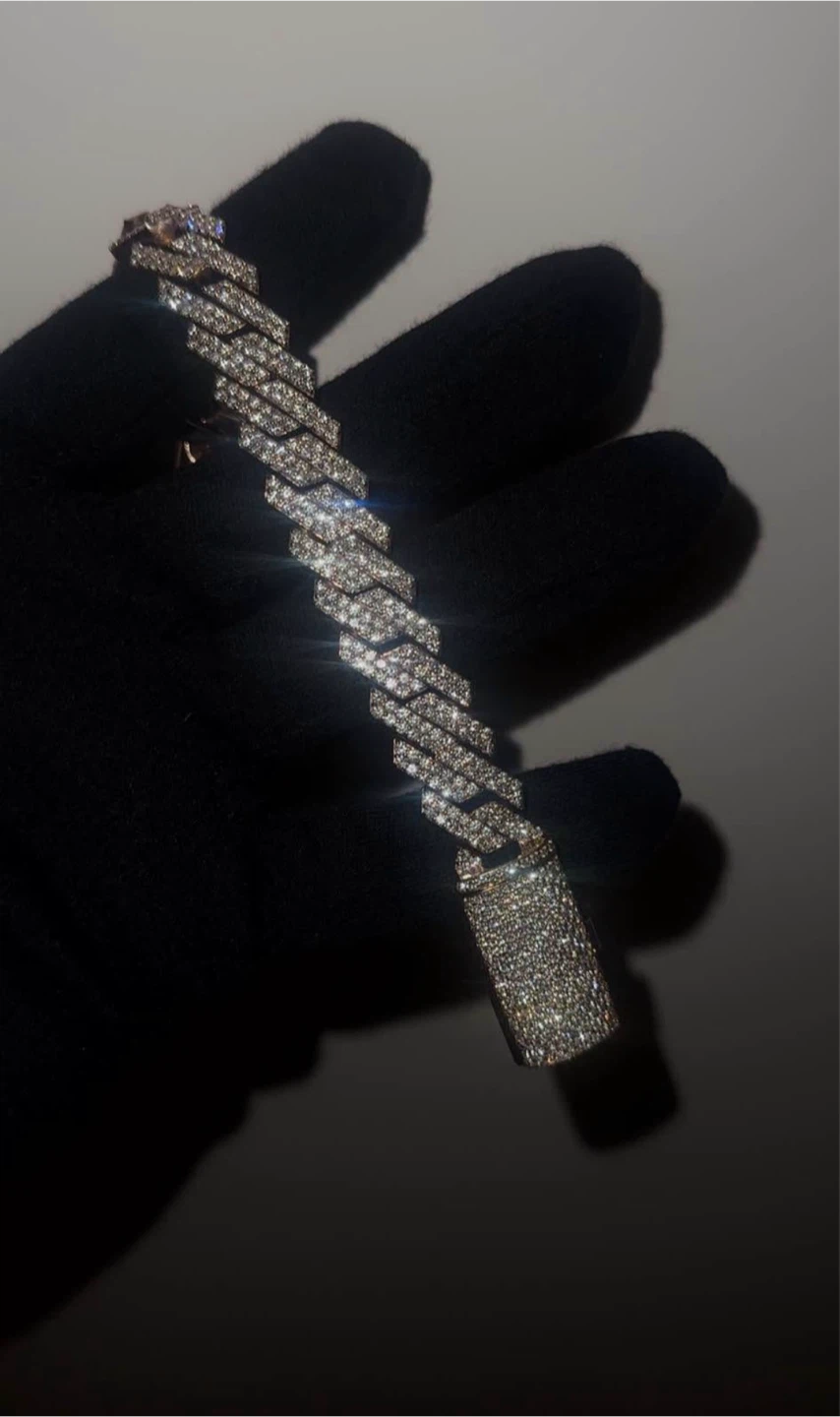 Moissanite GRA certified Cuban link bracelet - photo 3
