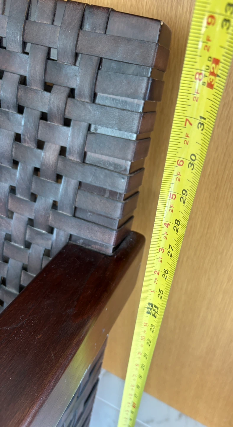 Leather Lattice & Hardwood Accent Chair - photo 3