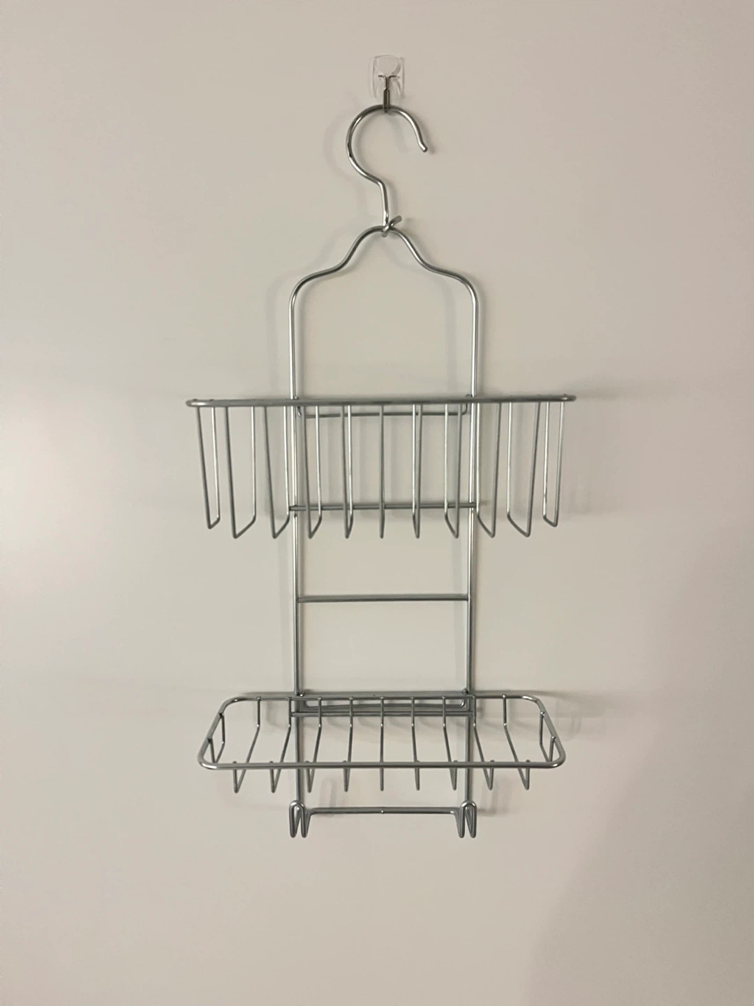 2-Tier Metal Shower Caddy with Hooks