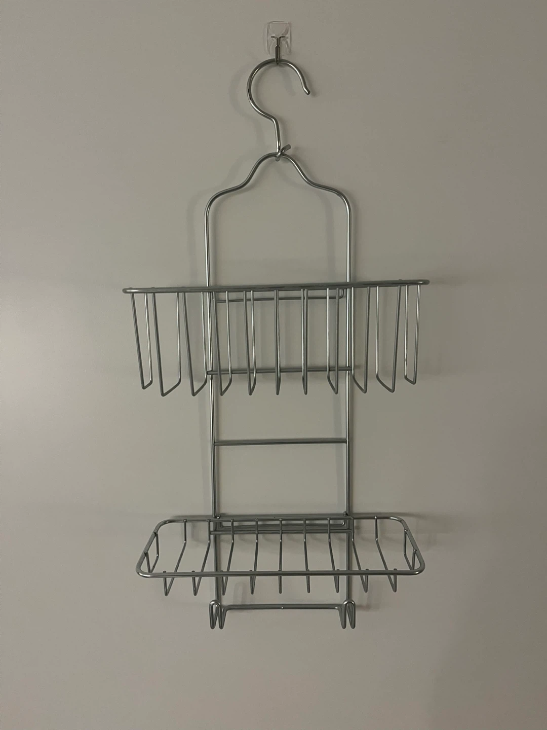 2-Tier Metal Shower Caddy with Hooks - photo 4