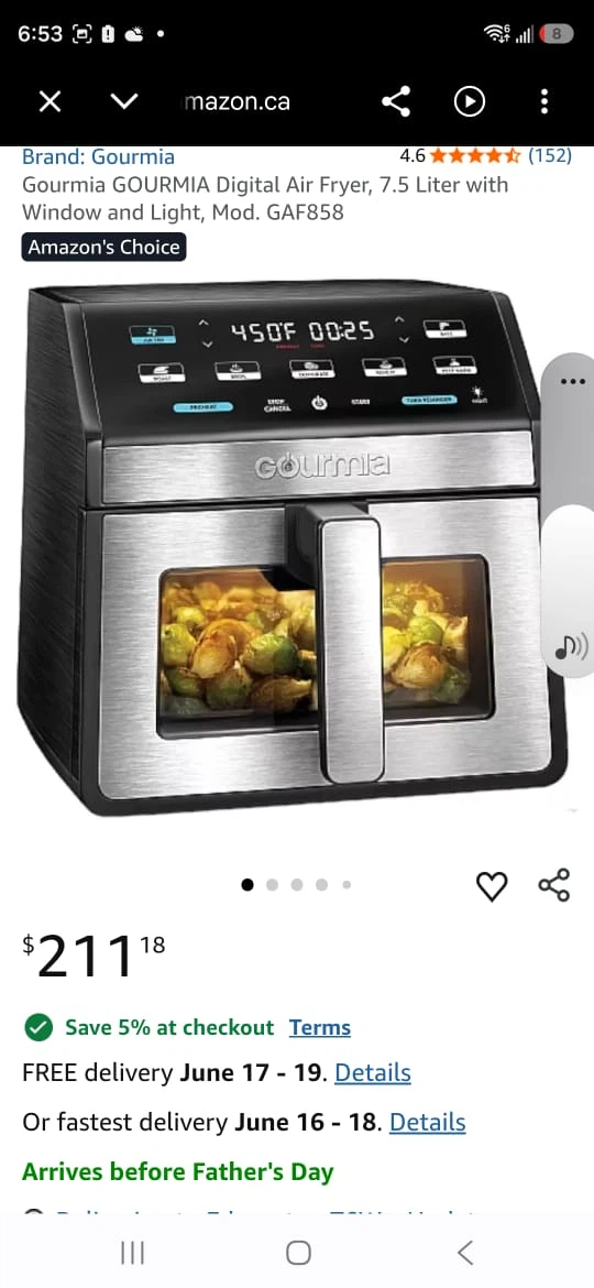 Gourmia 7.6 L Digital Air Fryer - photo 2