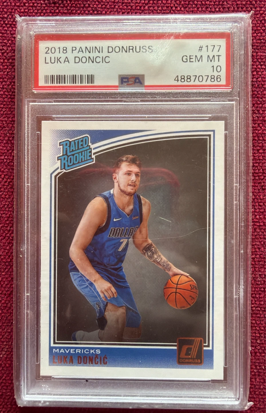2018 Panini Donruss Luka Doncic Rated Rookie #177 PSA 10