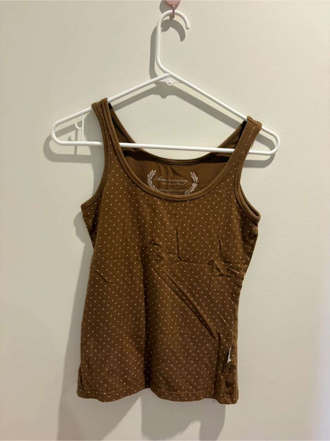 American Way Tank Top - Brown Polka Dot