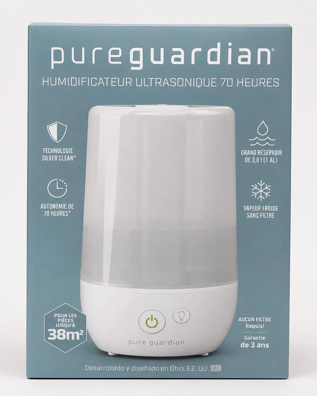 PureGuardian Ultrasonic Humidifier - 70 Hours