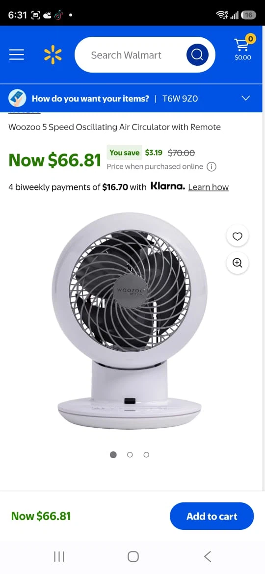 WOOZOO Globe Fan 5 Speed Air Circulator with Remote - photo 2