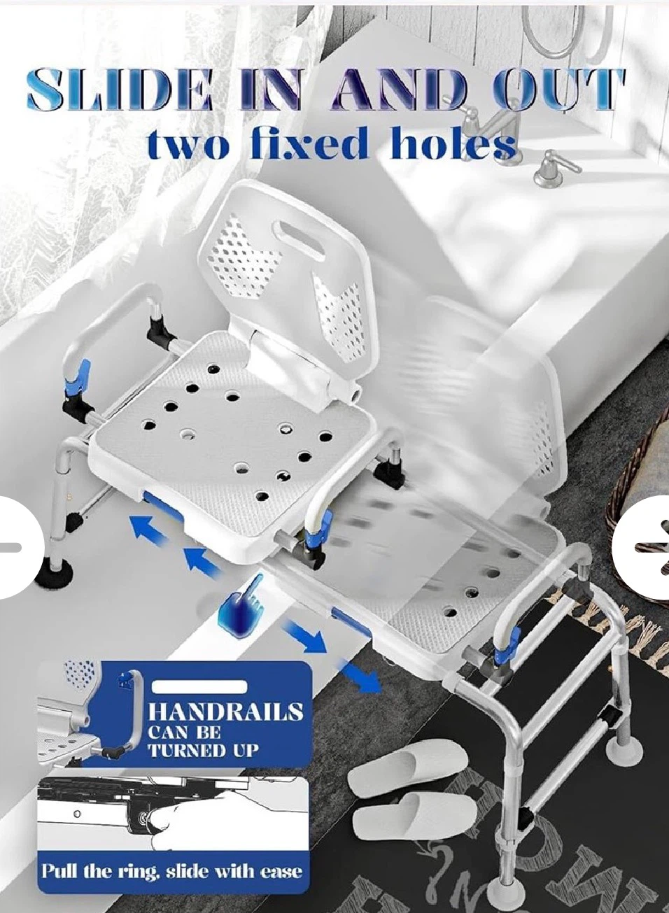 Shower Transfer Bench with Swivel Seat G401 - photo 3