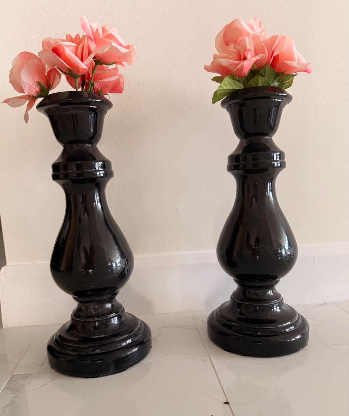 Black Decorative Candlesticks (Set of 2)