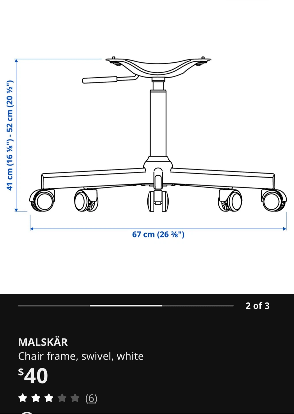 IKEA TOSSBERG Seat Shell and Malskär Chair Frame - photo 5