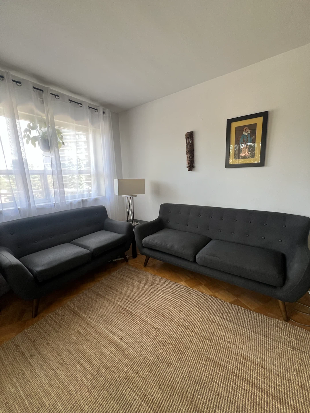 Leon's Dark Grey 3-Piece Sofa Set + FREE Table