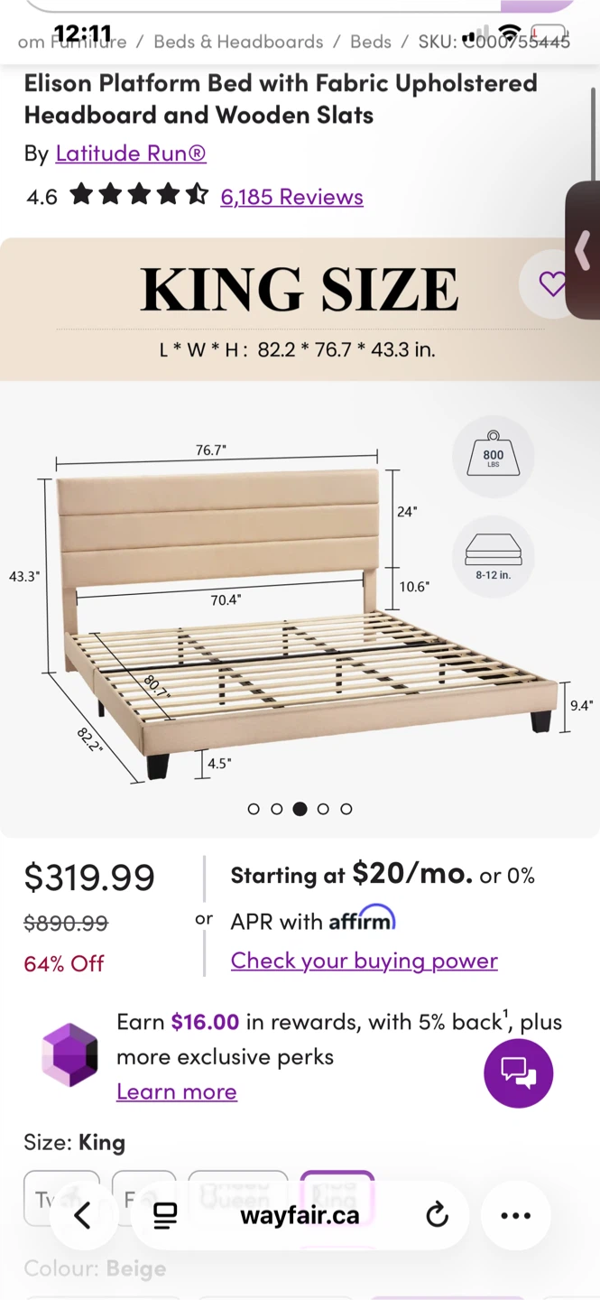Latitude Run Elison Platform Bed King Size - photo 2