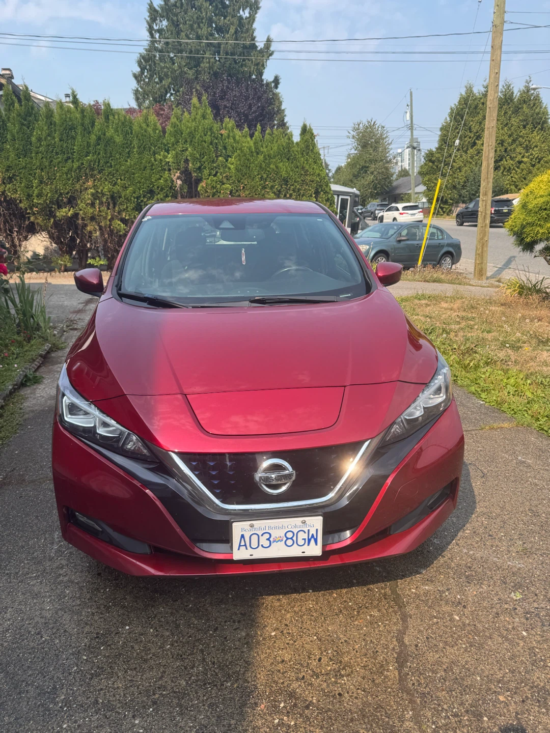 Red Nissan Leaf SV Electric Vehicle